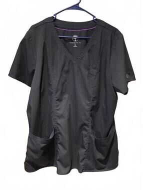 Healing Hands  3X Black Women Plus Size Scrub Top
